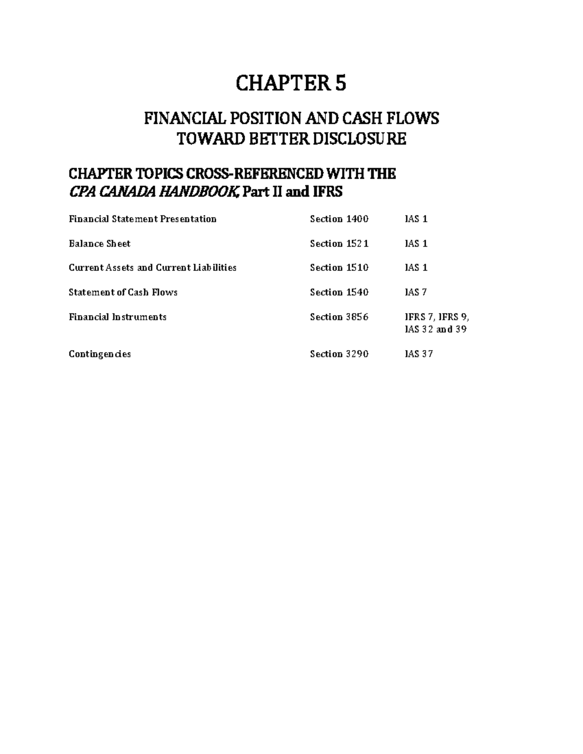 Notes - Chapter 5 - lecture summary - CHAPTER 5 FINANCIAL POSITION AND ...