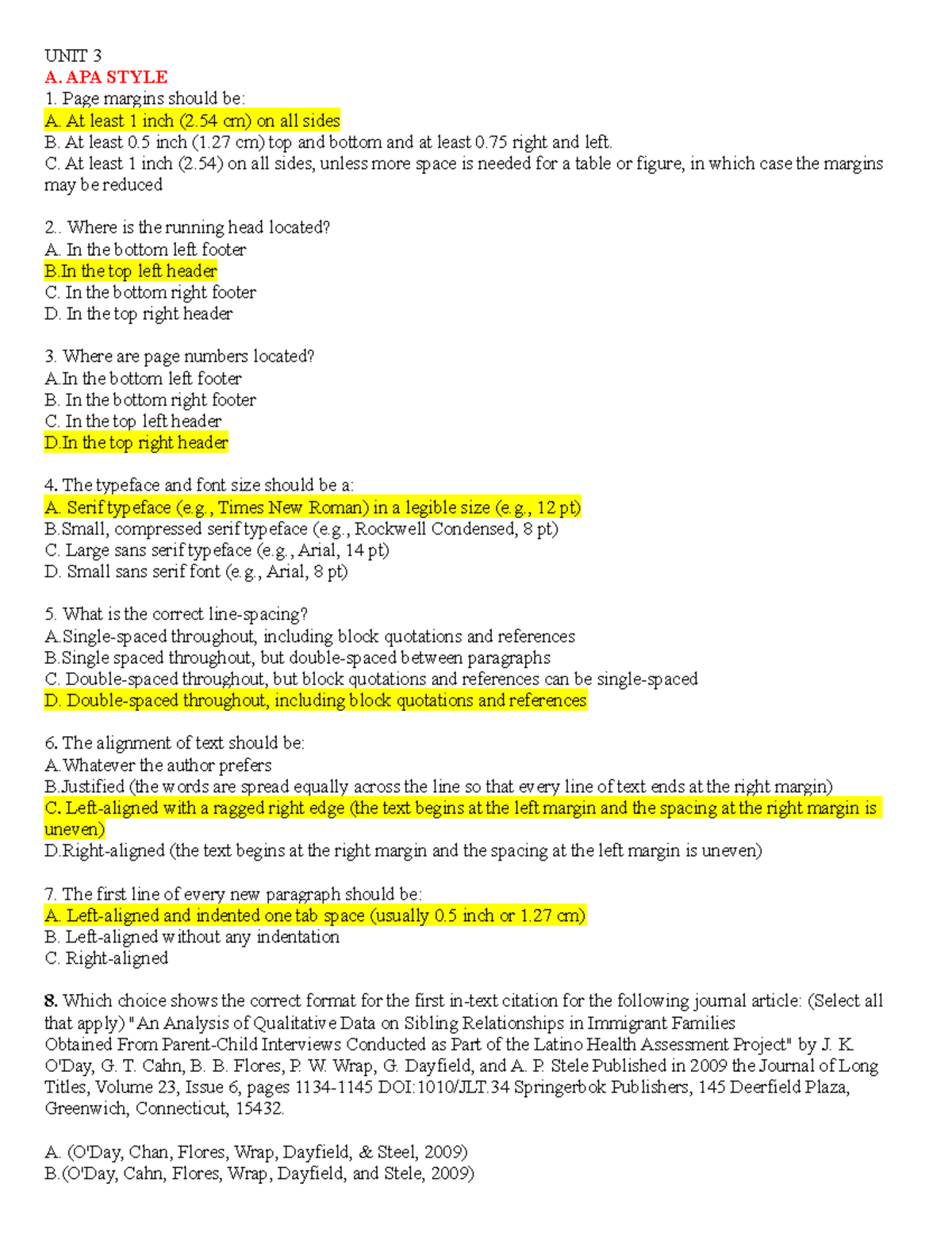 Assignment Writing Iunt Unit 3 A Apa Style Page Margins Should Be A At Least 1 Inch 2 Cm On Studocu