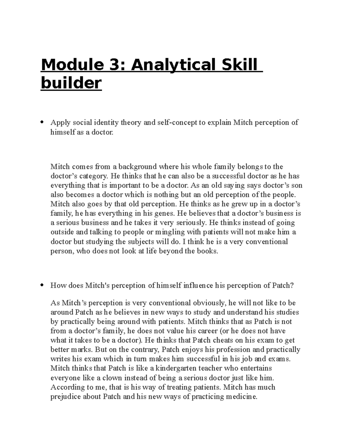 Assignment 3 - Module 3: Analytical Skill builder Apply social identity ...