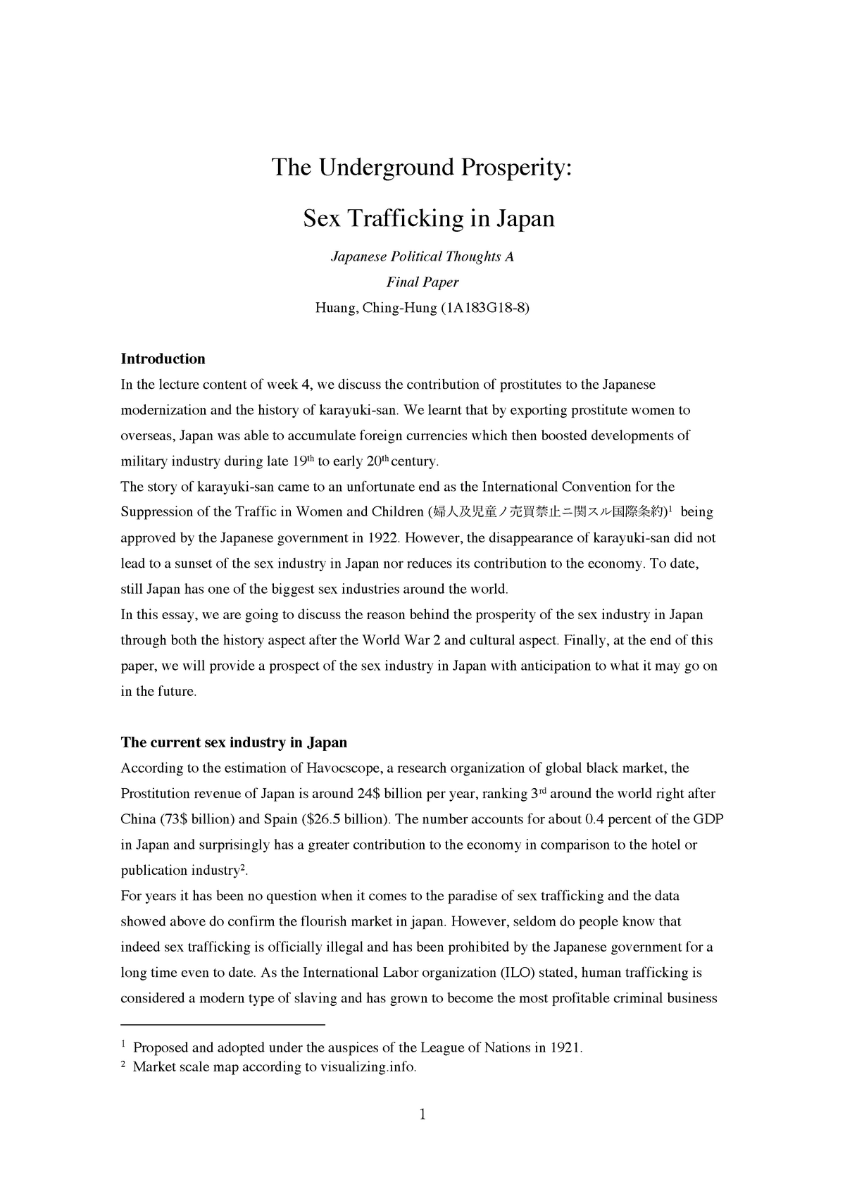 The underground prosperity_sex trafficking in Japan. - Japanese Political  Thought A 01 - Studocu