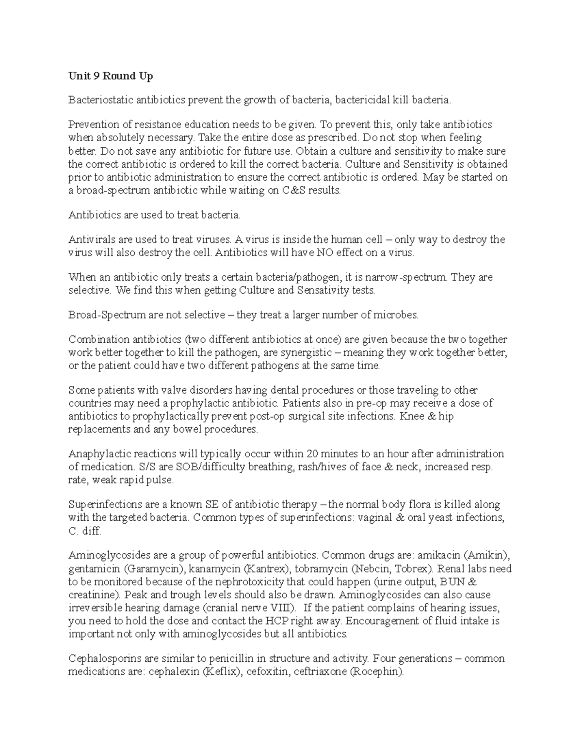 Unit 9 Round Up - Study document that highlights the importance of anti ...