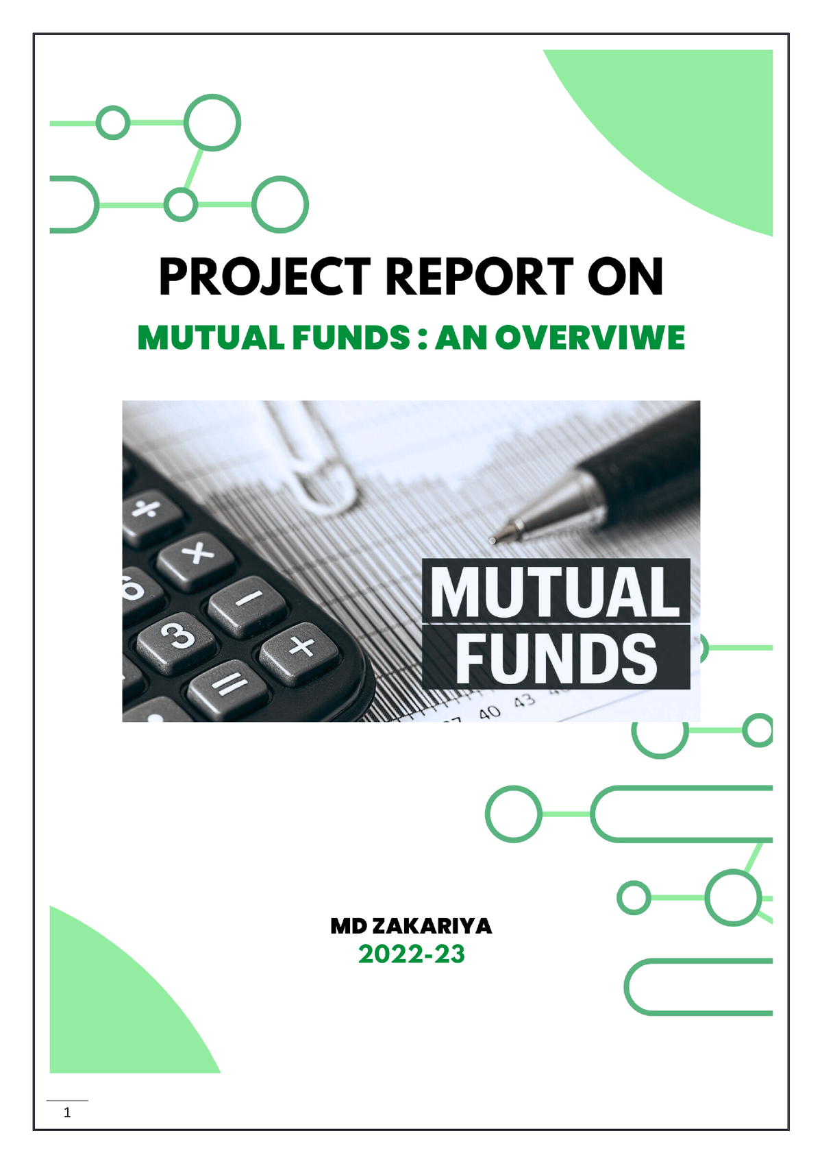 Project Report On Mutual Funds - PROJECT REPORT (Submitted For The ...