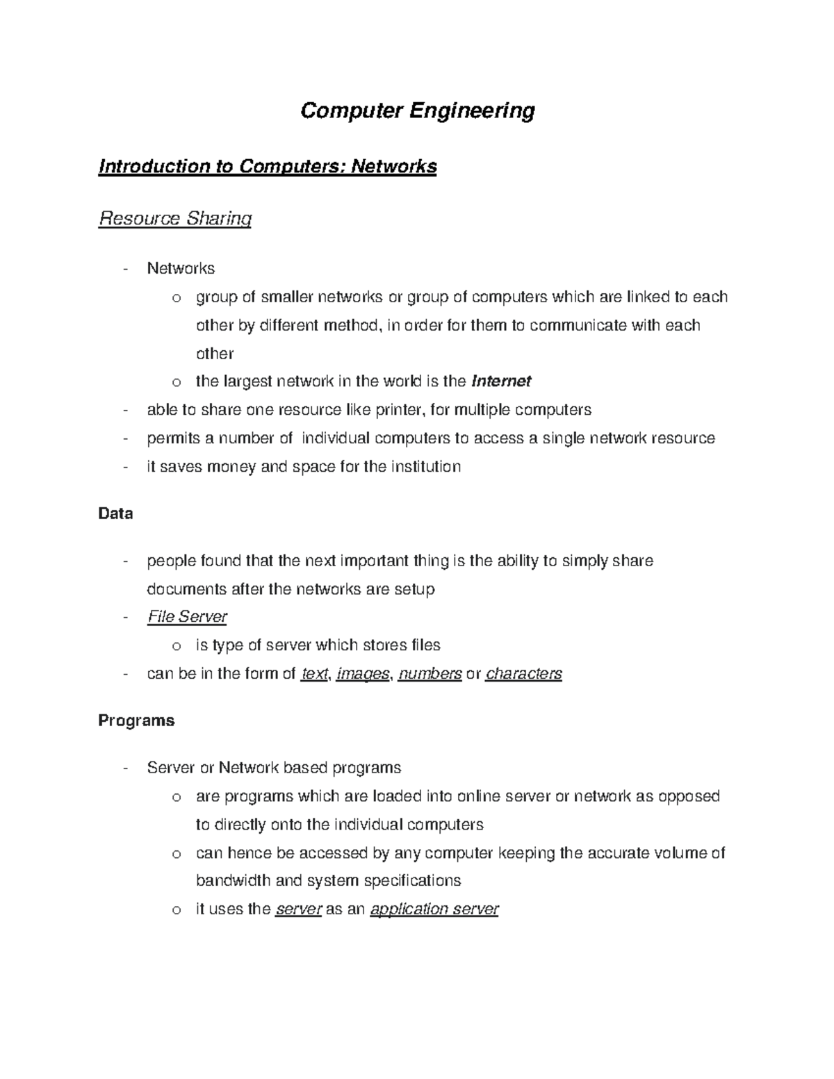 Introduction to Computers: Networks - Computer Engineering Introduction ...
