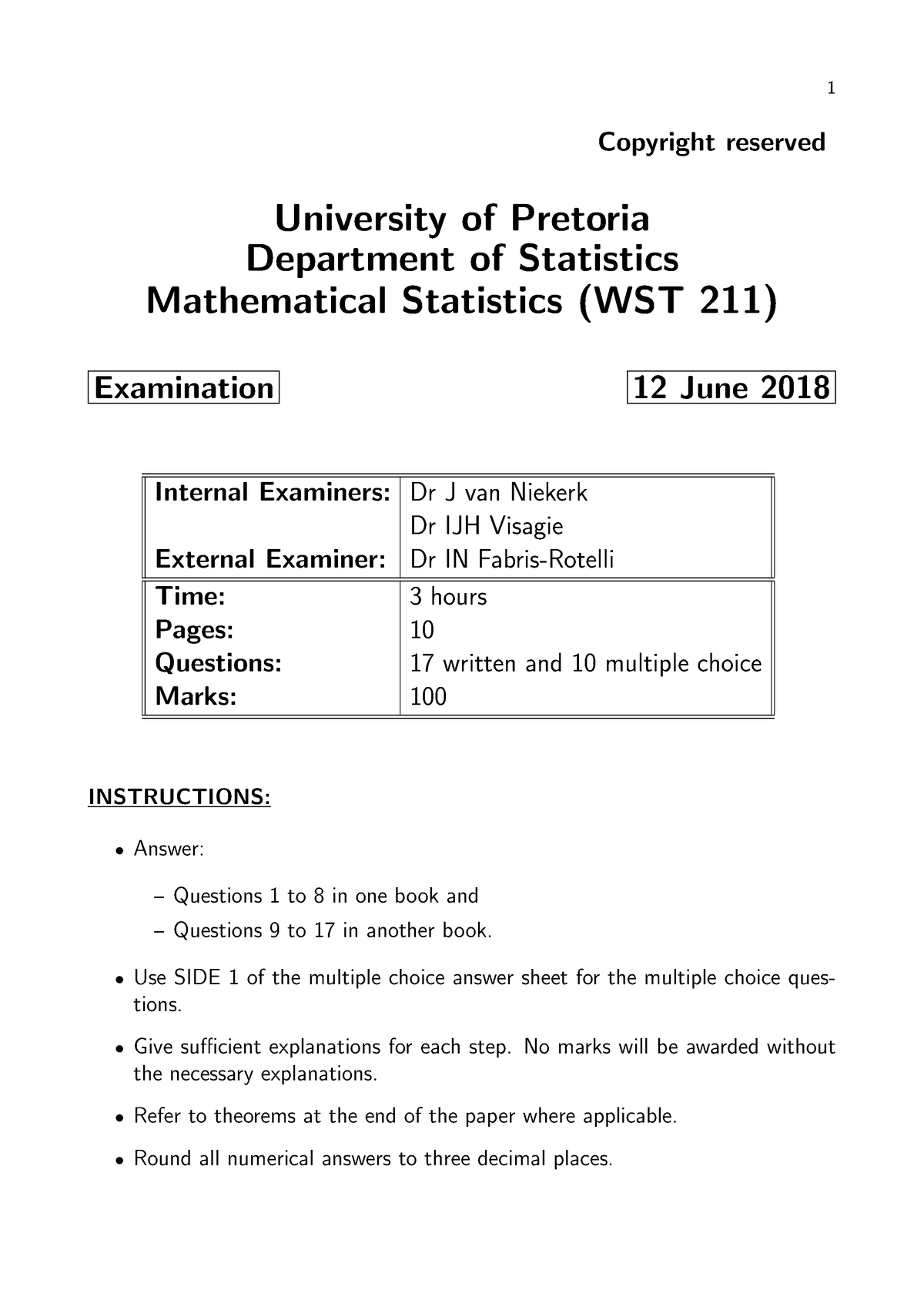 university of pretoria assignment cover page