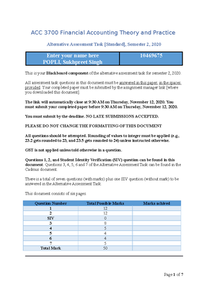 ACC3700 WK11 Online and Tutorial Activities Feedback 202 - ACC3700 ...