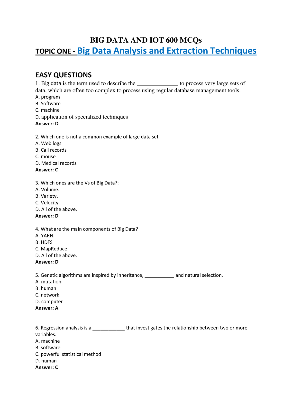BIG DATA AND IOT MCQs - Big Data 600 Mcq - BIG DATA AND IOT 600 MCQs ...