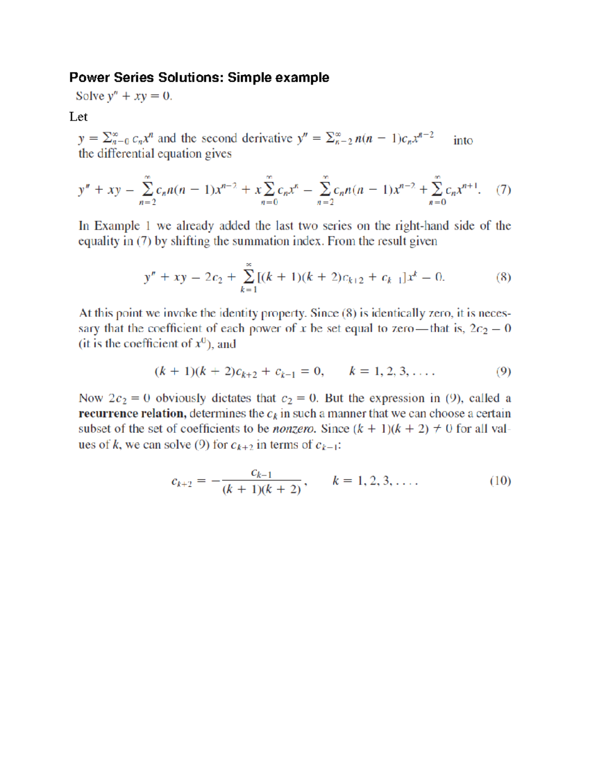 Power Series Solutions 2 EP455 Studocu