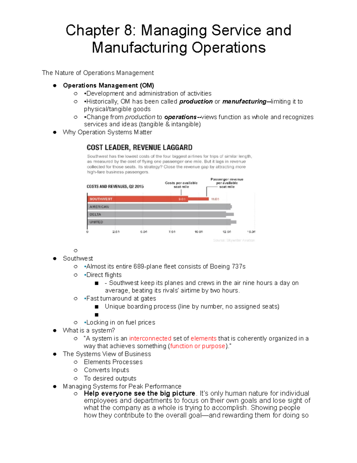 Chapter 8 Managing Service And Manufacturing Operations - Manufacturing ...