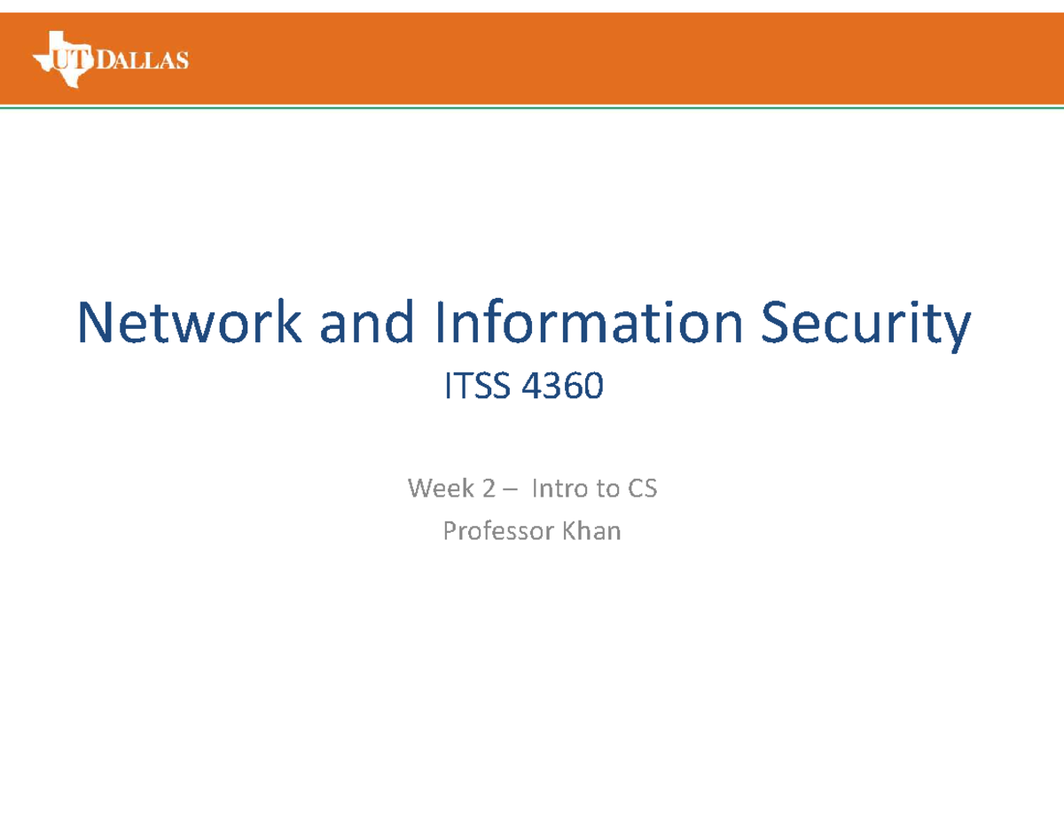 Week 2 - Introduction To Cybersecurity - Network And Information ...