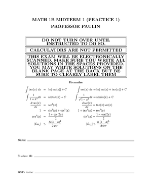 Math+1B+Practice+Exam+2 - MATH 1B PRACTICE EXAM 2 Please note that this ...