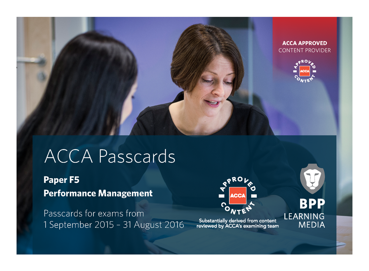 2016 BPP Passcard F5 - ACCA APPROVED CONTENT PROVIDER Paper F ...