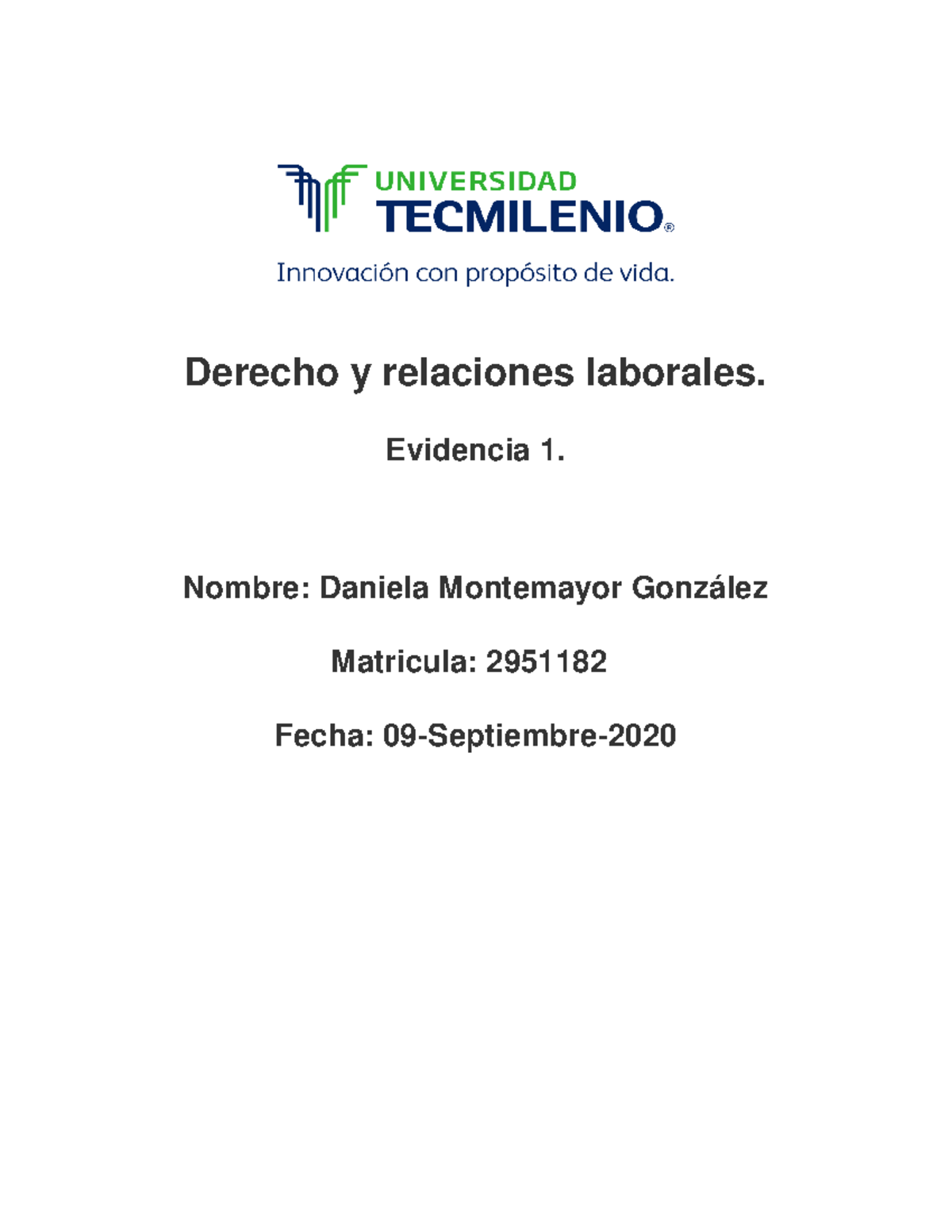 Evidencia De Actividad 1. - Derecho Y Relaciones Laborales. Evidencia 1 ...