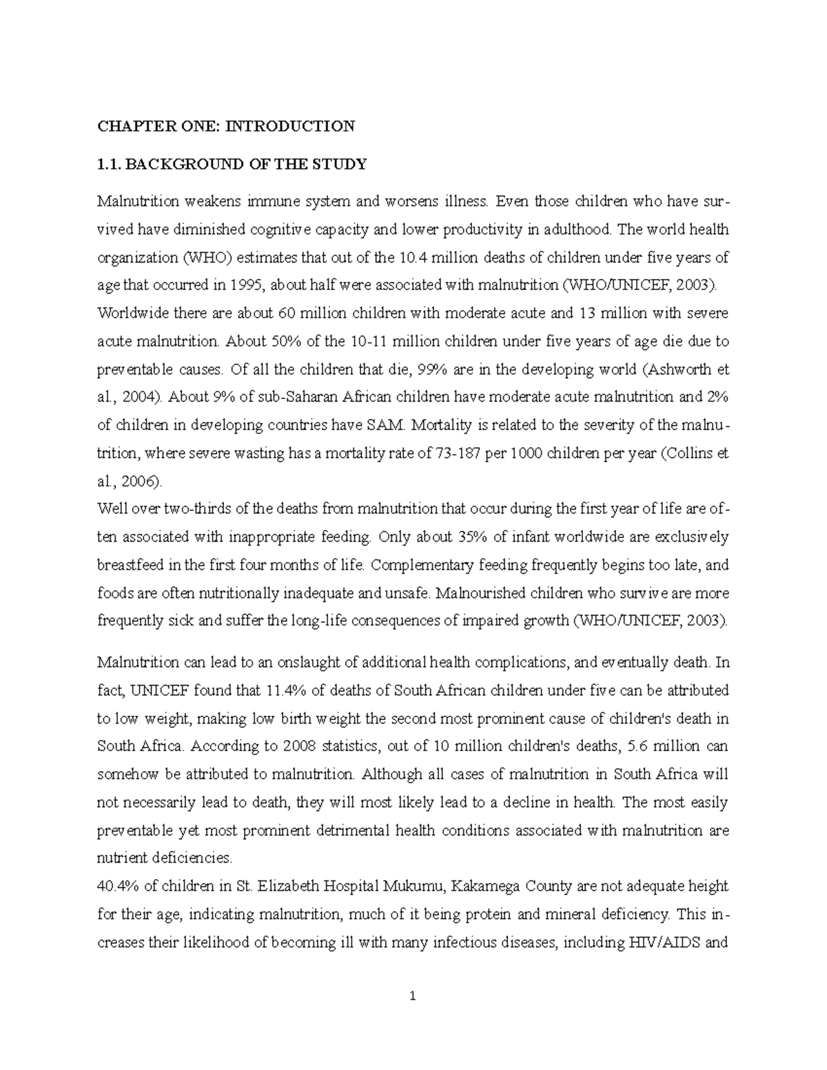 Research ON Factors Contributing TO MALN - CHAPTER ONE: INTRODUCTION 1 ...
