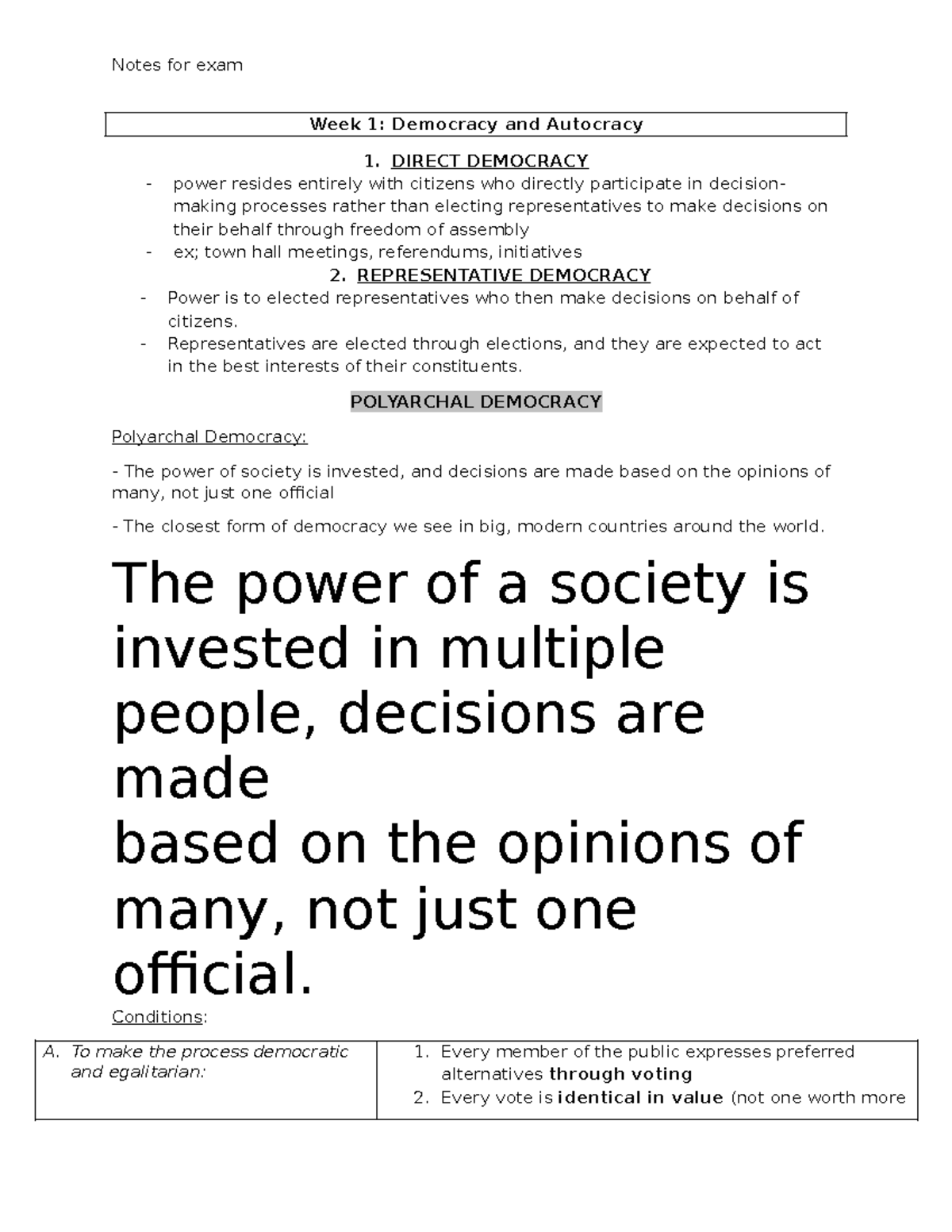 Exam notes 1 - Summary Introduction to Comparative Politics - Week 1 ...