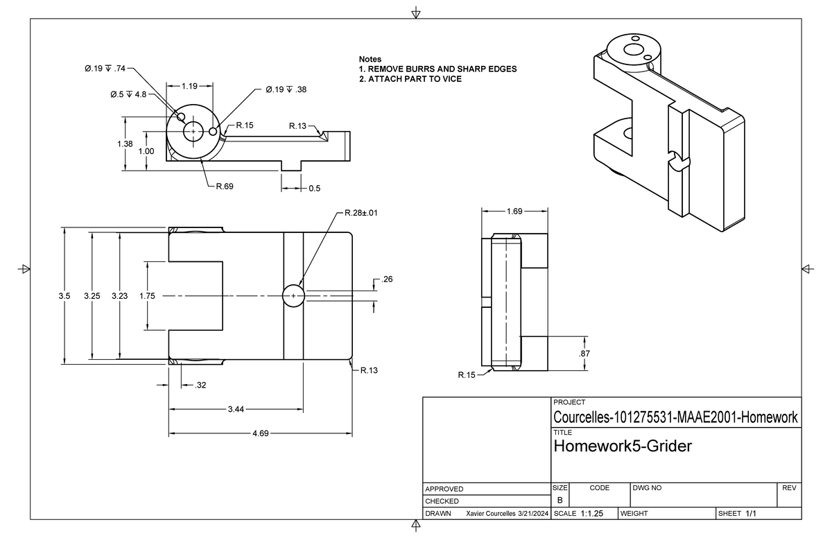 Homework 5-Grider-Drawing - Maae 2001 - PROJECT TITLE DRAWN CHECKED ...