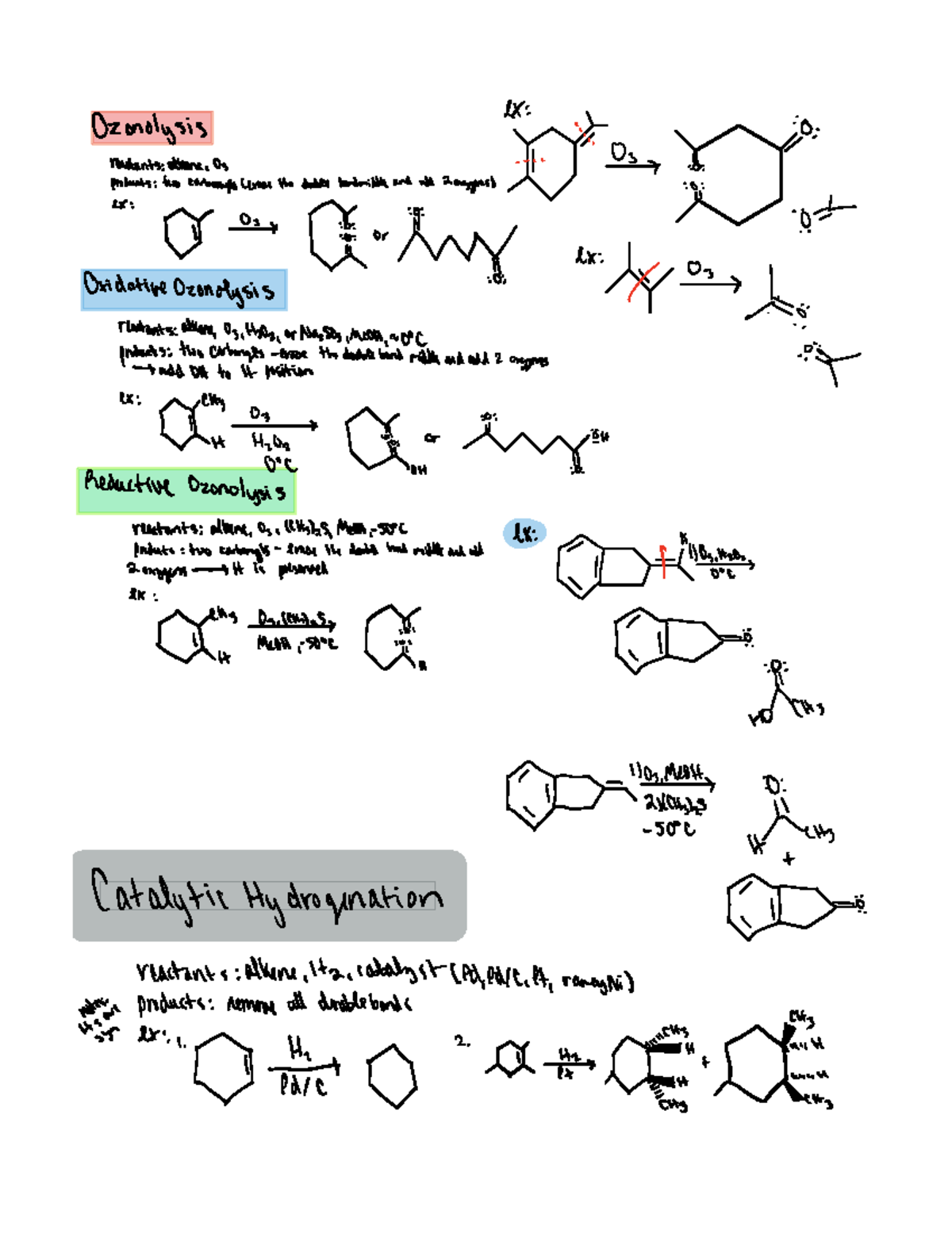 Ochem Review - ex Ozonolysis reactantsalkene 03 Products ...