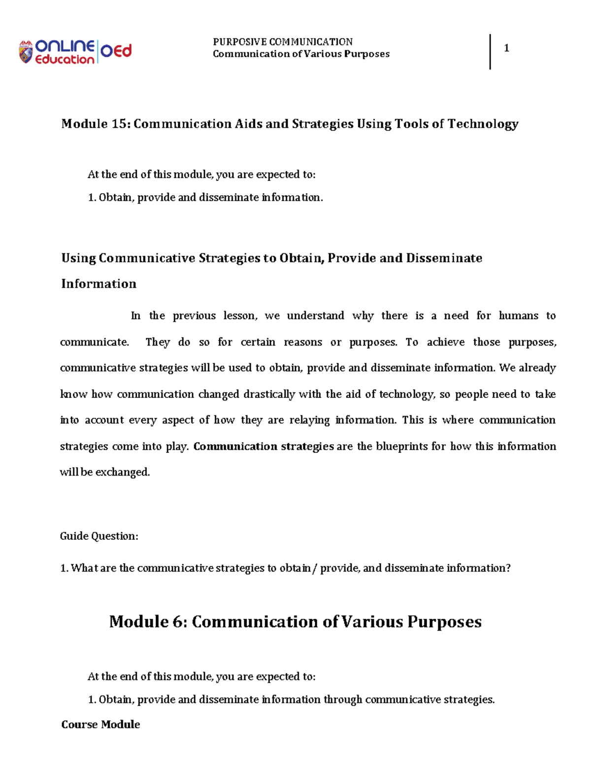 Module 15 Communication Aids and Strategies Using Tools of Technology