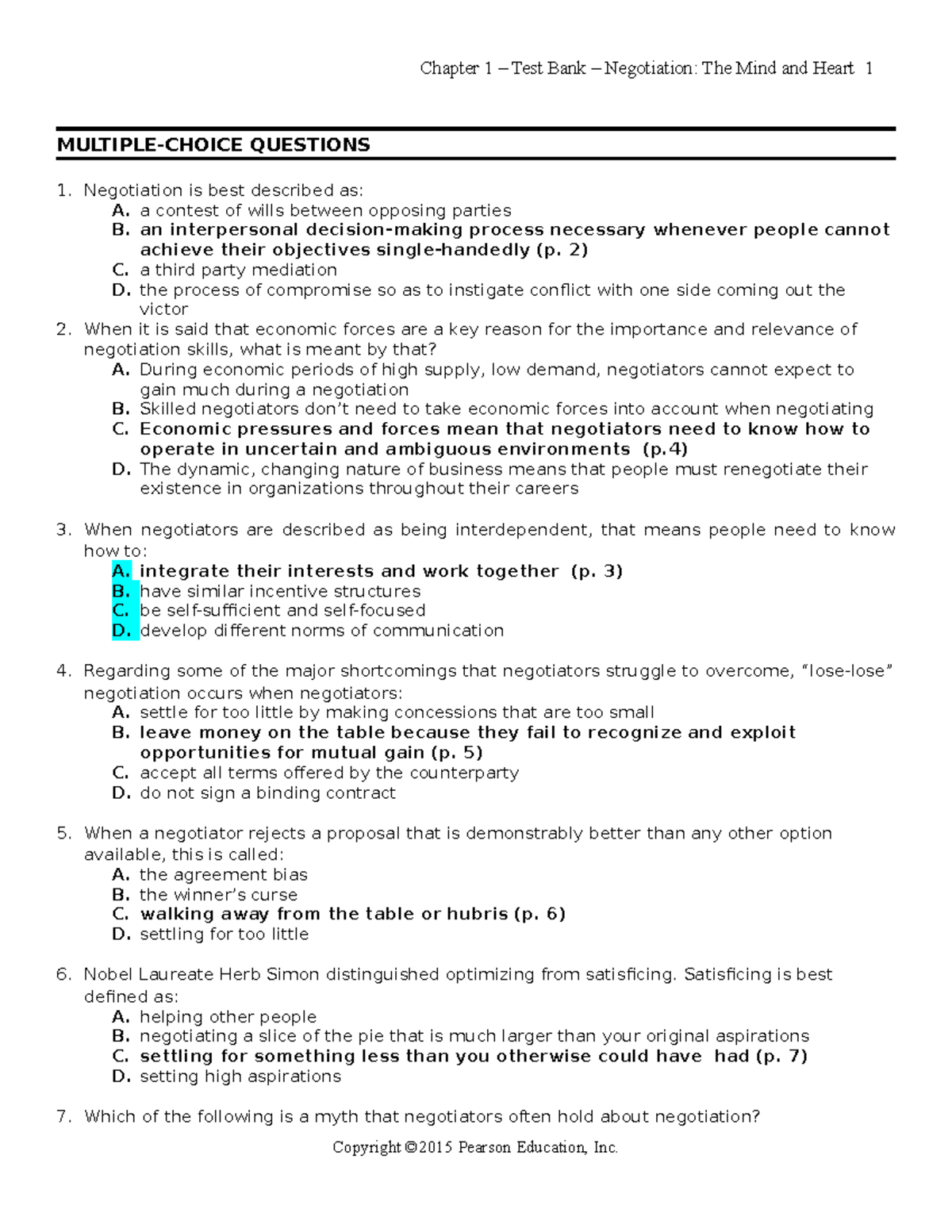 quiz-sample-for-negotiation-class-multiple-choice-questions