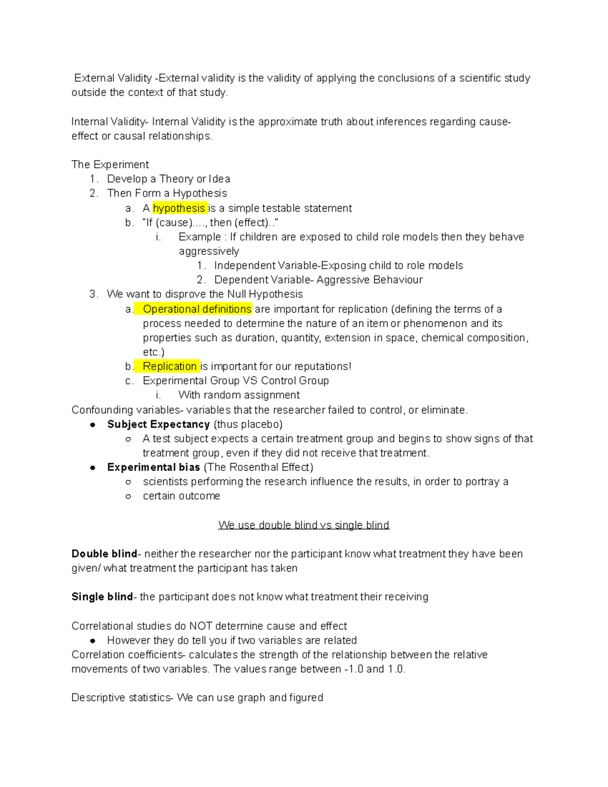 Chapter 1 PSY 113 - Lecture notes 1 - External Validity -External ...