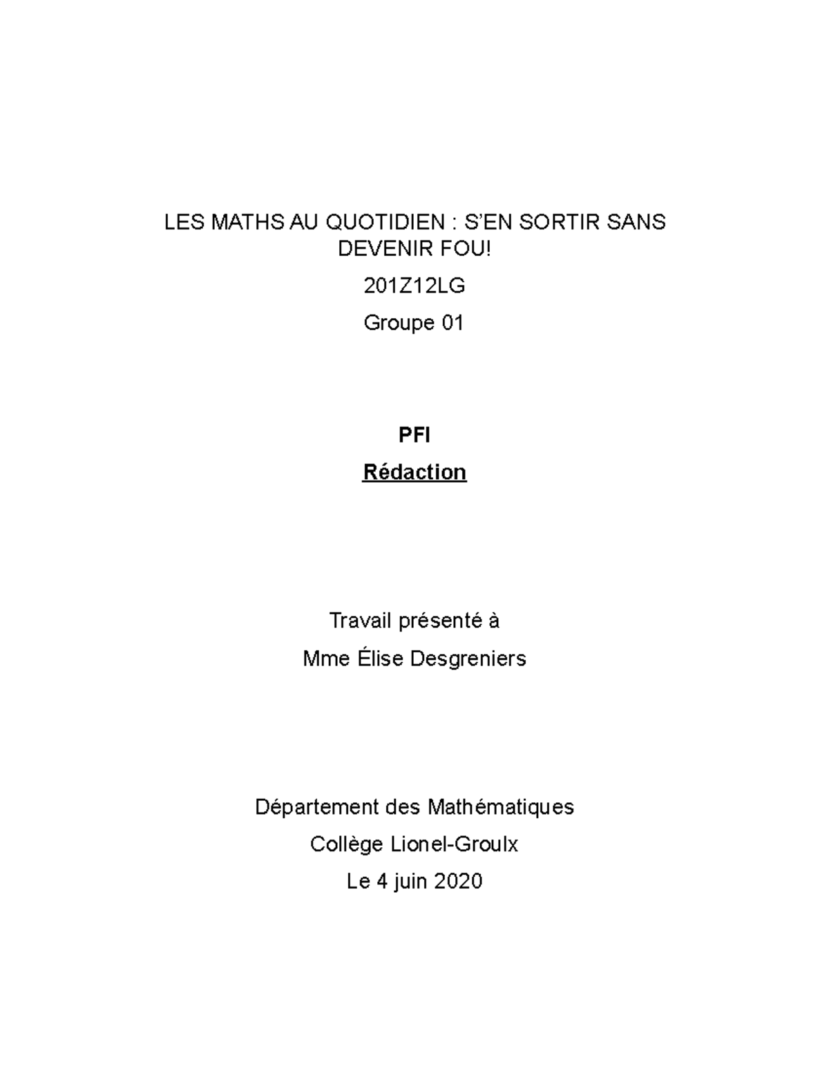 Rédaction Math au quoditien - LES MATHS AU QUOTIDIEN : S’EN SORTIR SANS ...