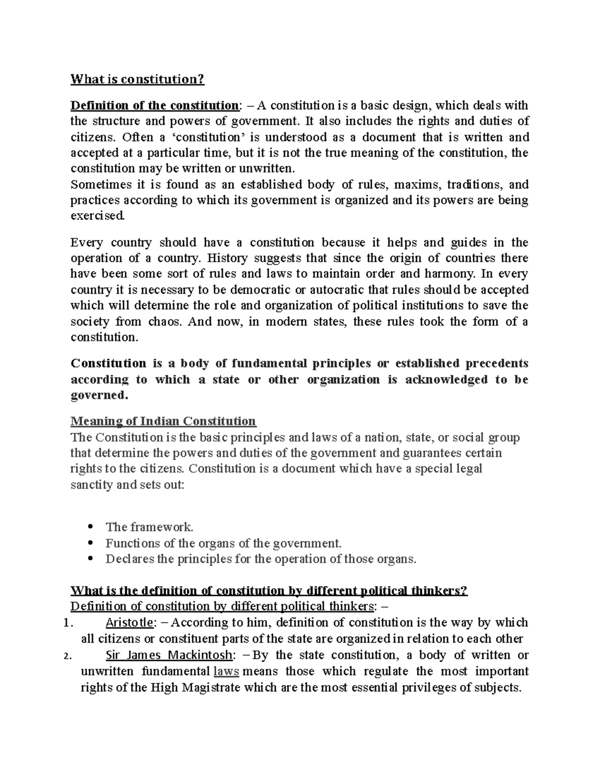 essay on classification of constitution