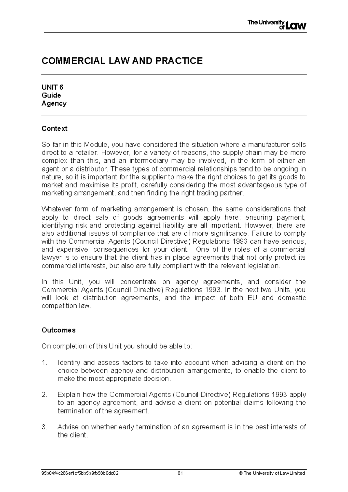 2324 comm ws06 ce01 guide - COMMERCIAL LAW AND PRACTICE UNIT 6 Guide ...