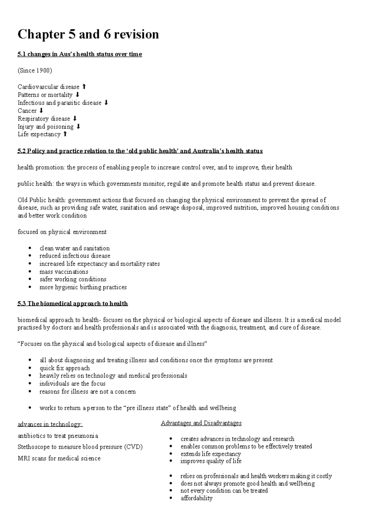 Chapter 5 and 6 revision Chapter 5 and 6 revision 5 changes in Aus’s