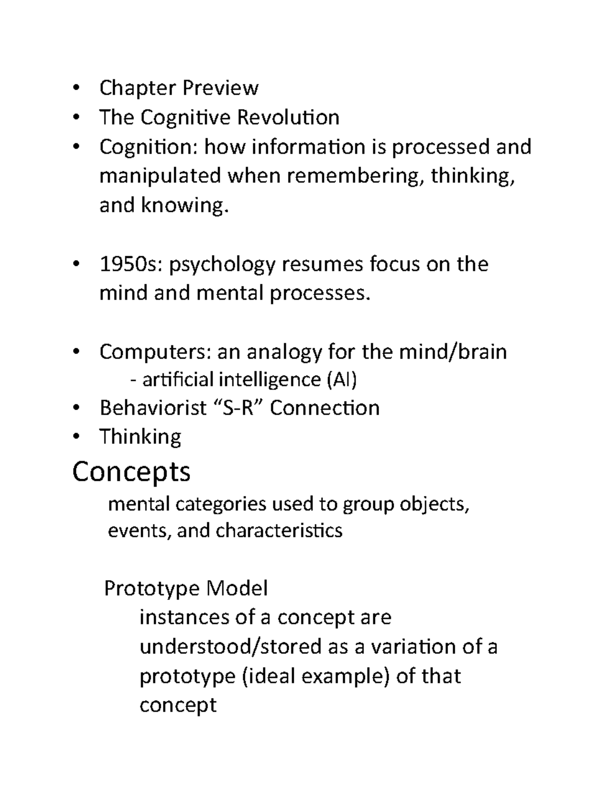 Chapter 8 Notes - Thinking, Intelligence, And Language - • Chapter ...