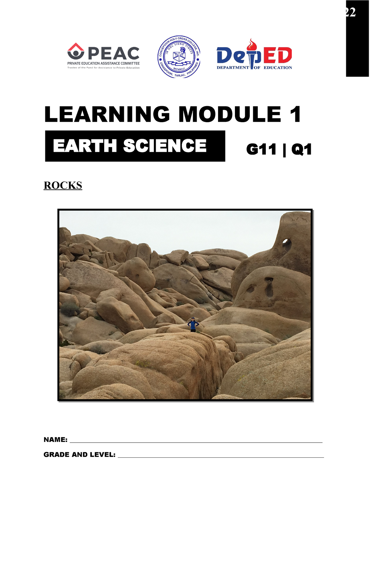 Grade-11 - Earth Science-Module-1-Q1 - LEARNING MODULE 1 ROCKS NAME ...