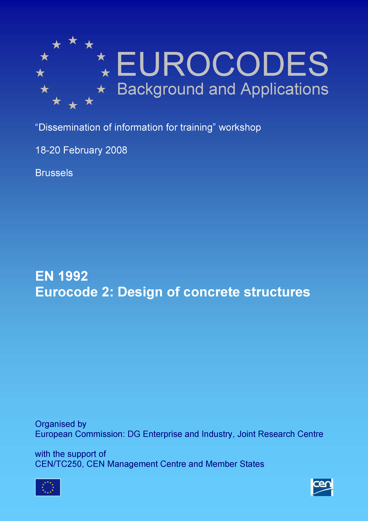 EN-1992 - Eurocode To Concrete Design - EUROCODES Background And ...