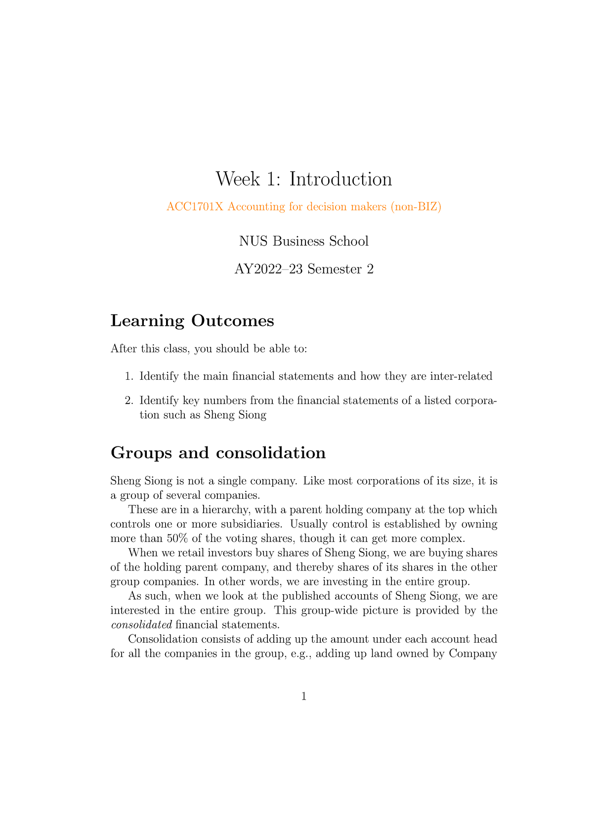 Week1 - Lecture - Week 1: Introduction ACC1701X Accounting For Decision ...