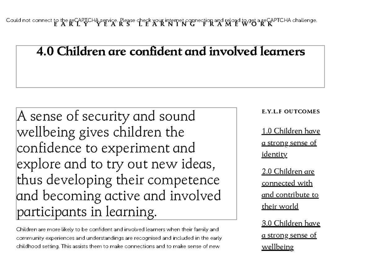 KindalinEYLF 4.0 Children are confident and involved learners Kindalin