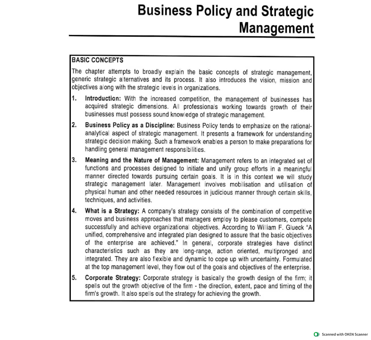 strategic management thesis pdf