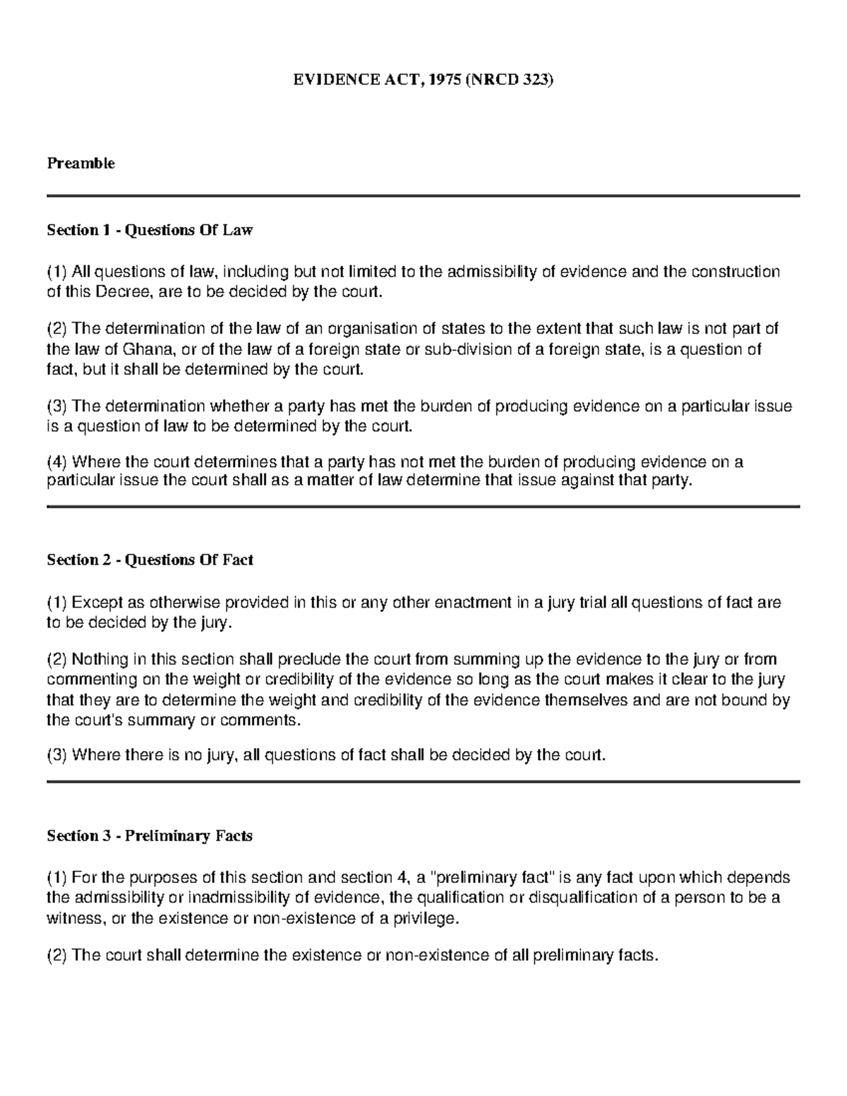 evidence-act-1975-nrcd-323-evidence-act-1975-nrcd-323-preamble