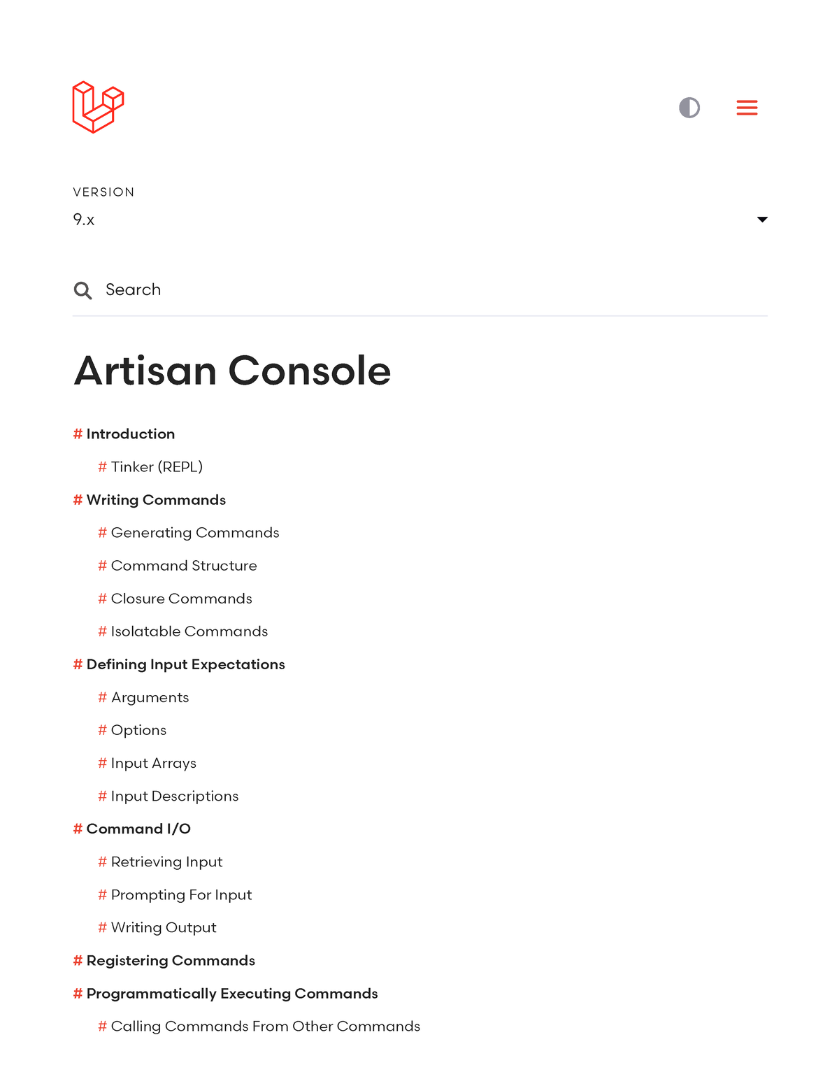 Artisan Console Laravel The PHP Framework For Web Artisans - V ERS IO N ...