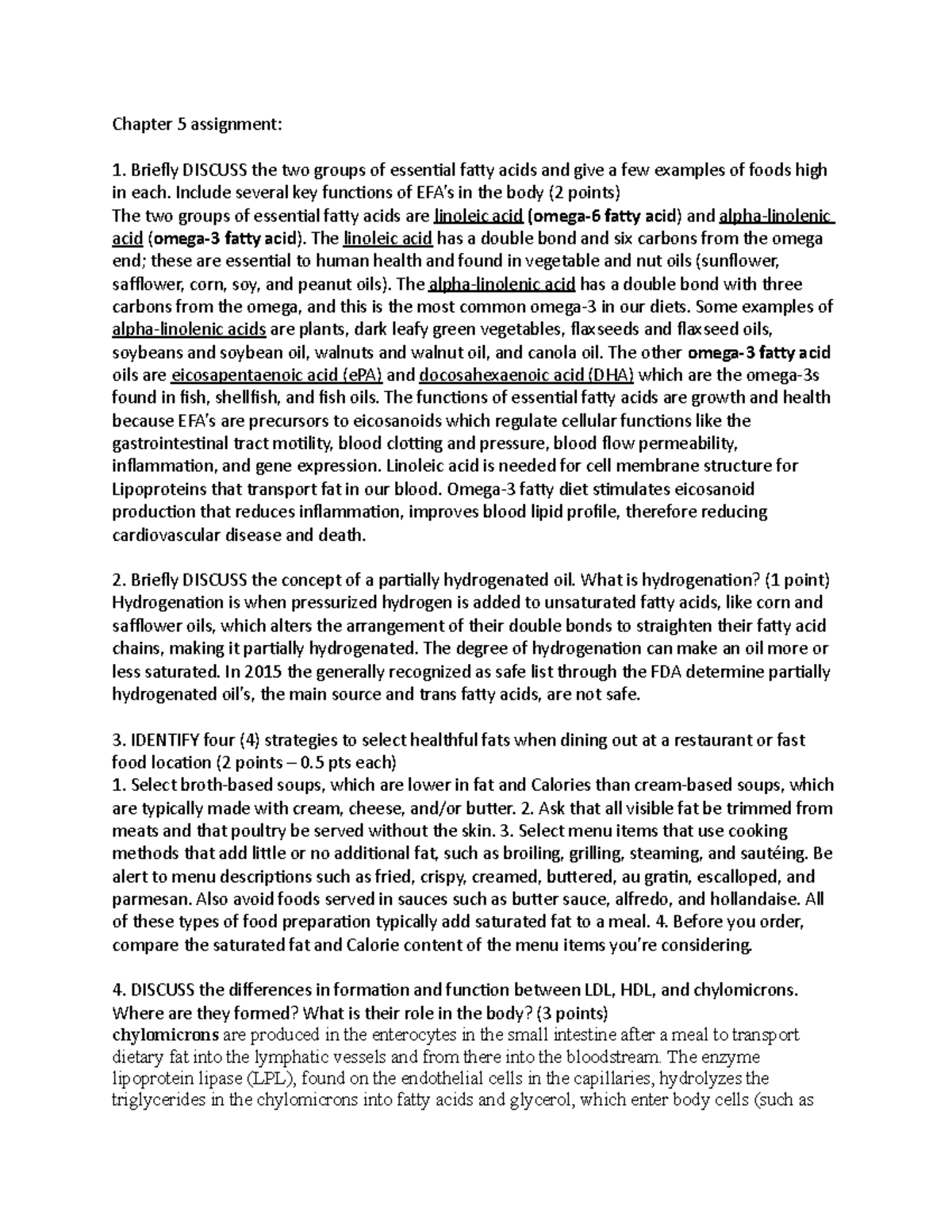 Chapter 5 assignment - Chapter 5 assignment: Briefly DISCUSS the two ...