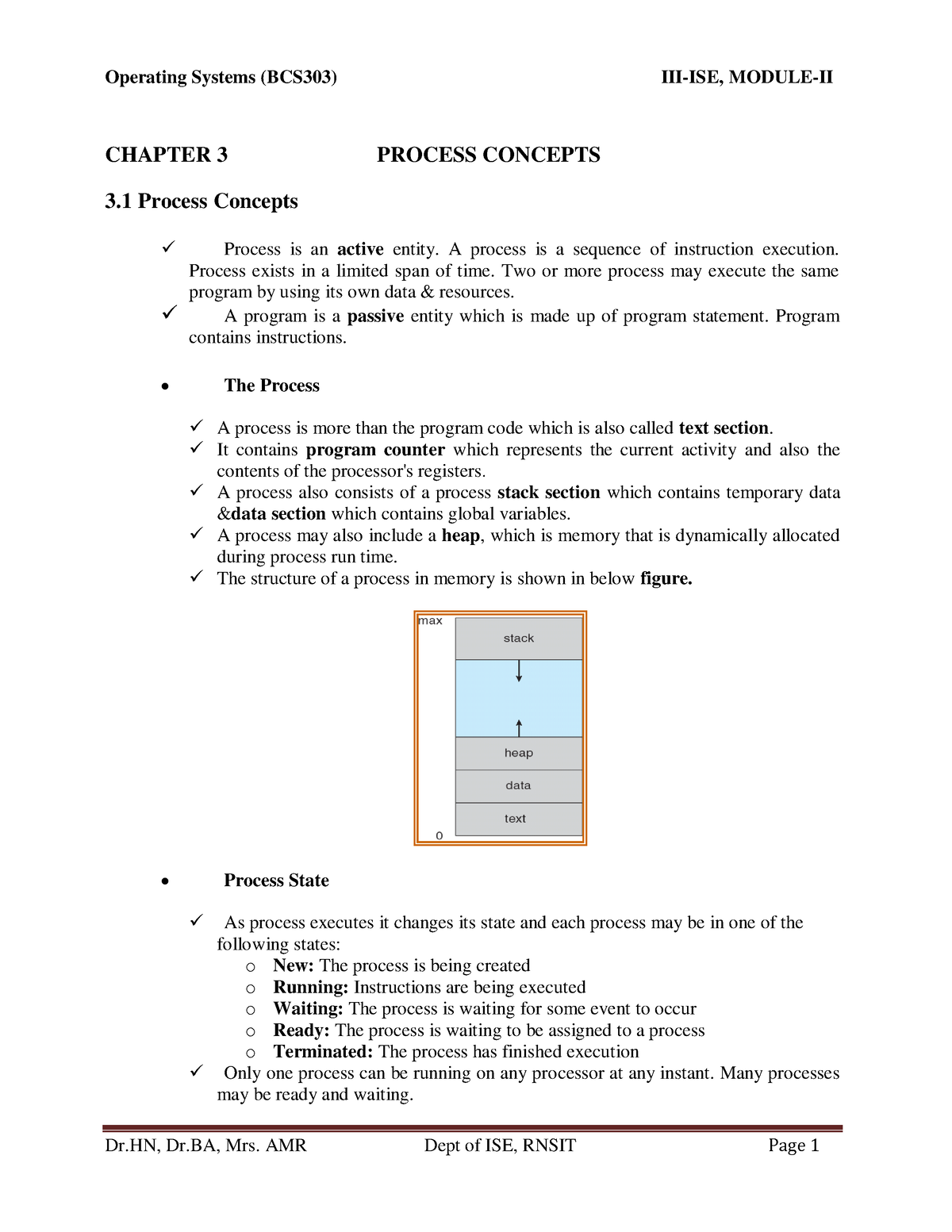 Module 2 - CHAPTER 3 PROCESS CONCEPTS 3 Process Concepts Process Is An ...