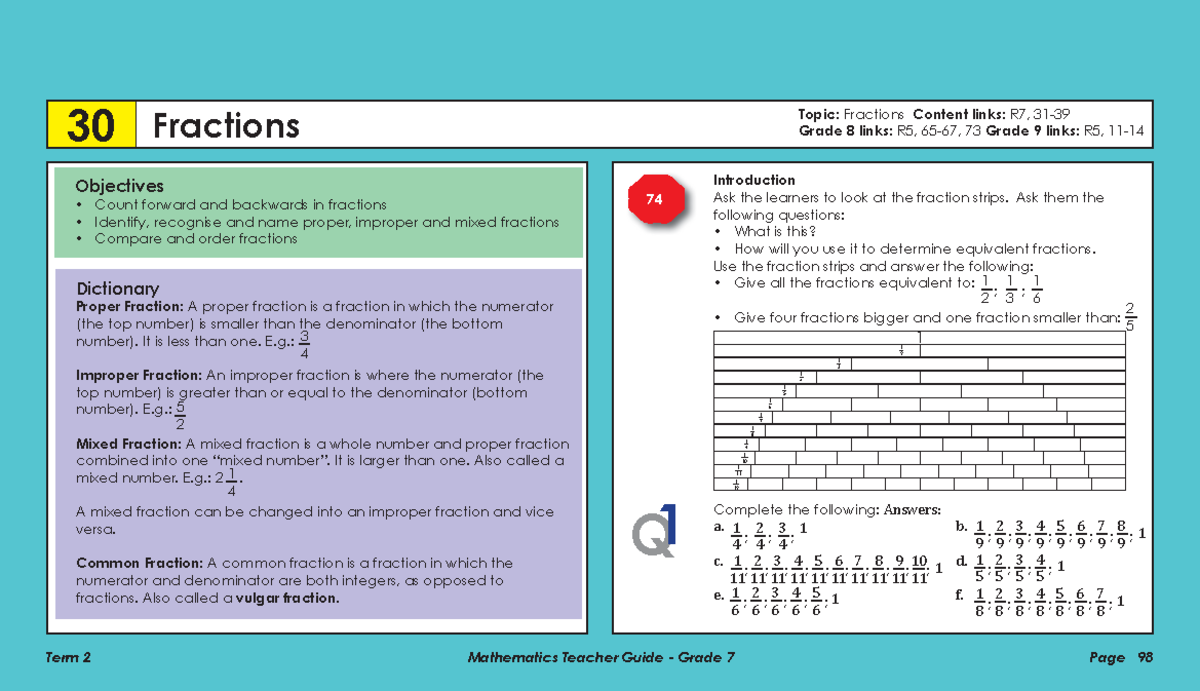 BB Fractions - dsfdff - Objectives Count forward and backwards in ...