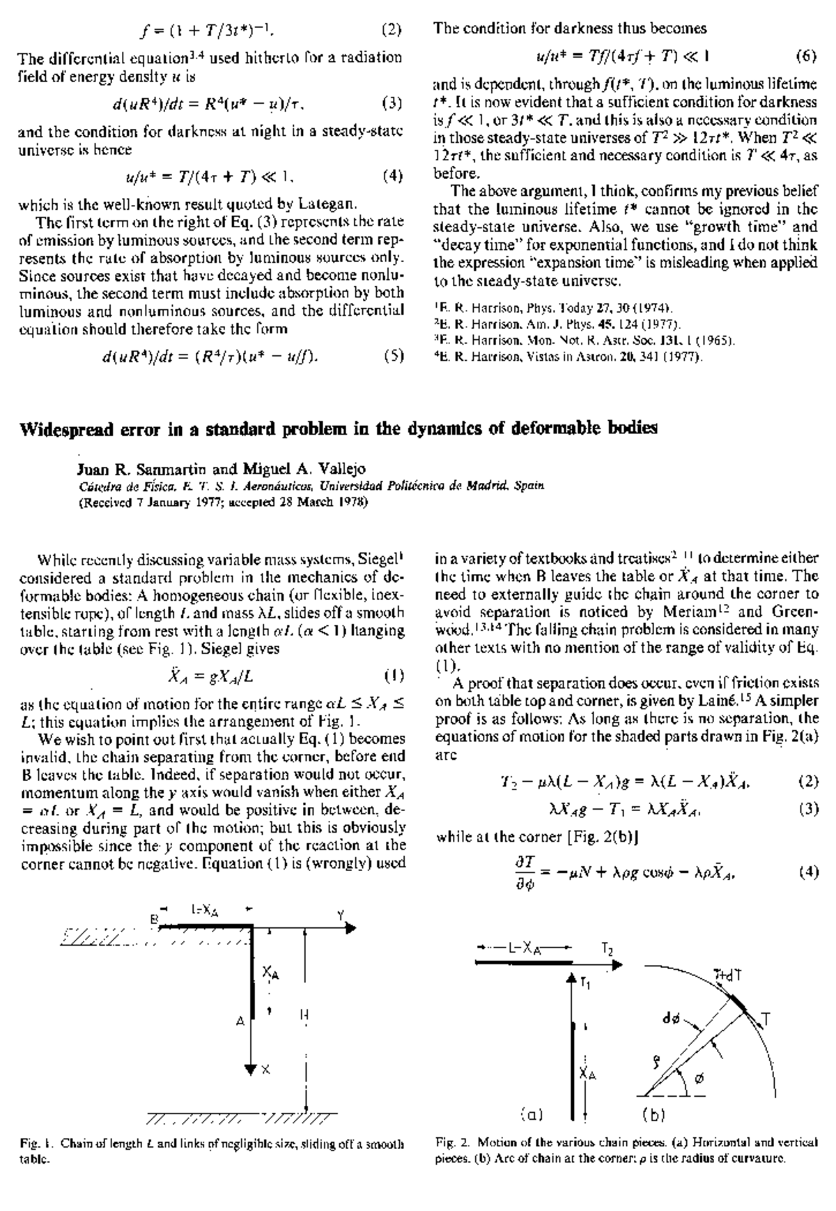 Widespread error in a standard problem in the dynamics of deformable ...