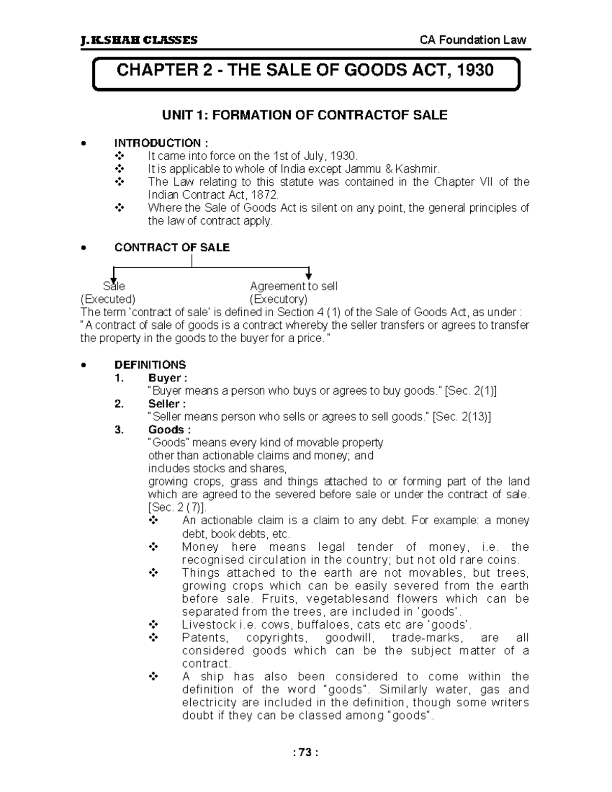 sale-of-goods-act-notes-chapter-2-the-sale-of-goods-act-1930-unit