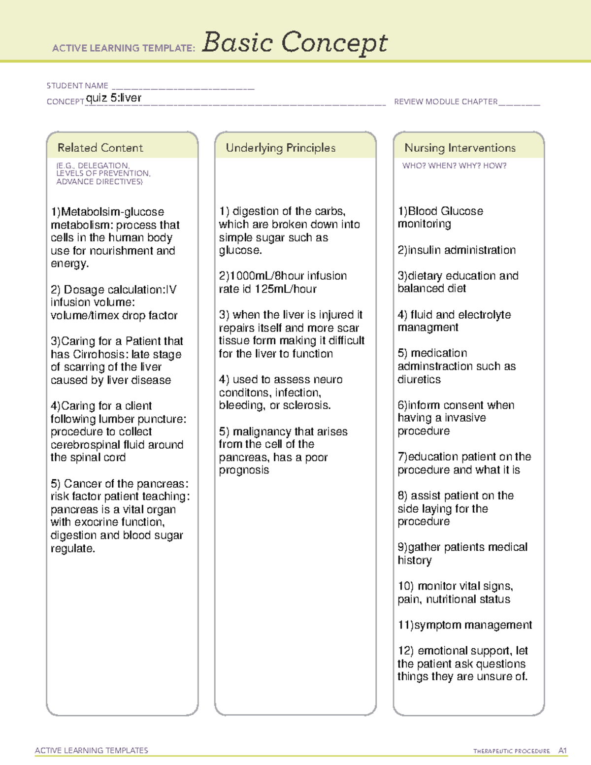 Quiz 5 remediation - VN 304 - ACTIVE LEARNING TEMPLATES TherapeuTic ...