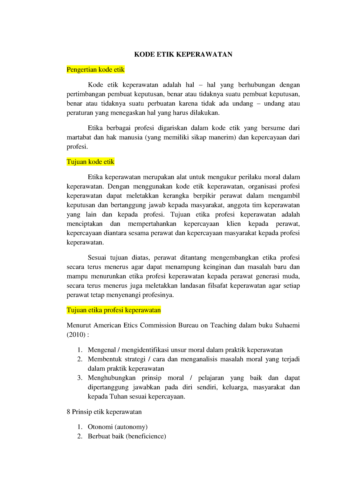 KODE ETIK Keperawatan (KDK 2022) - KODE ETIK KEPERAWATAN Pengertian ...