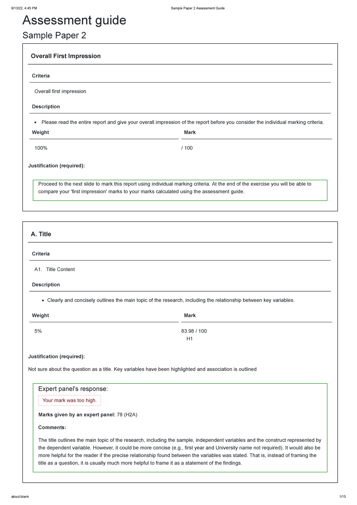 Sample Paper 2 Assessment Guide - Assessment guide Sample Paper 2 ...