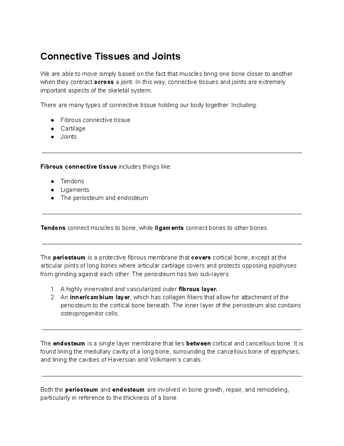 Connective Tissues and Joints - In this way, connective tissues and ...