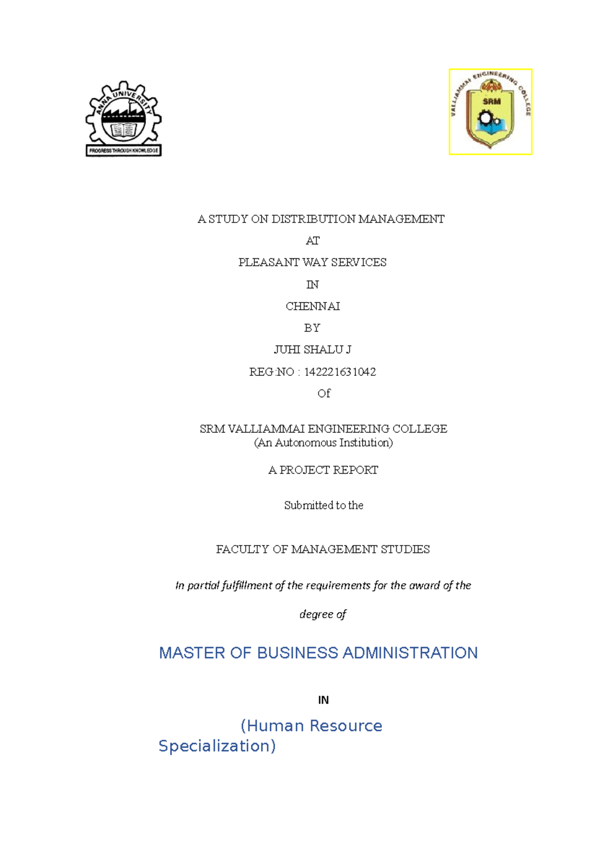 Study ON Distribution Management - A STUDY ON DISTRIBUTION MANAGEMENT ...