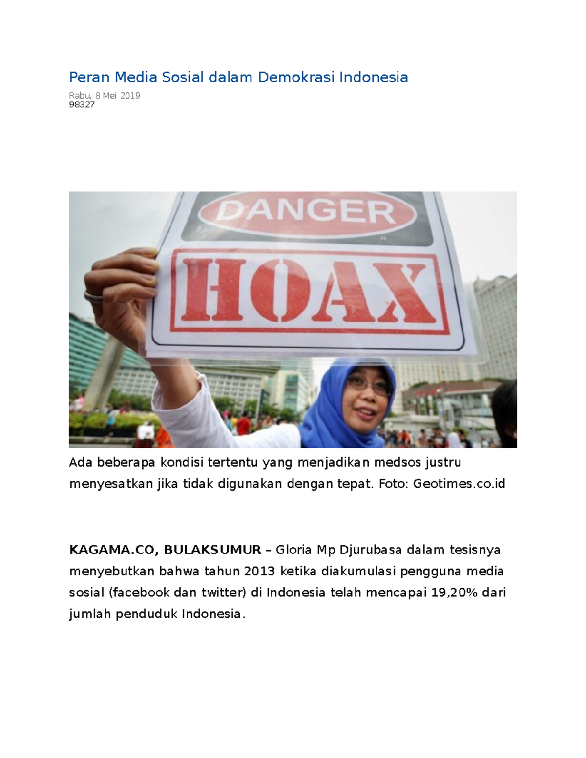 Peran Media Sosial Dalam Demokrasi Indonesia - Copy - Peran Media ...