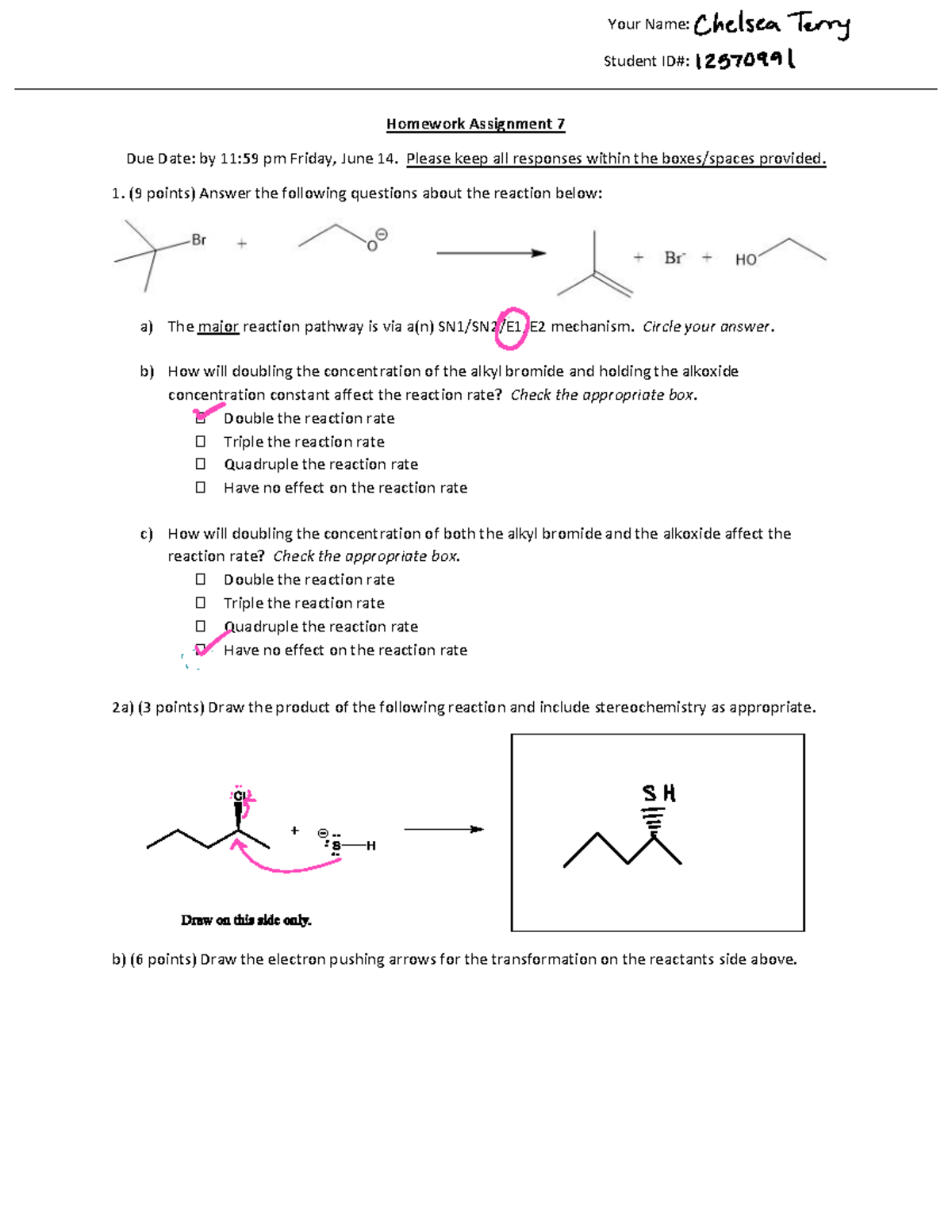 CHE230 Homework Assignment 7 - Your Name: Student ID#: Homework ...