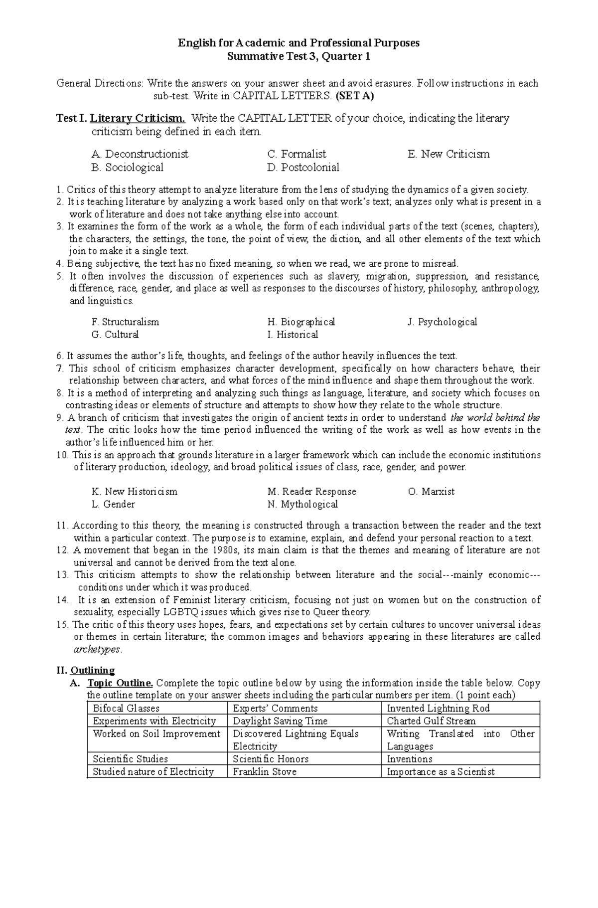 EAPP SET A ST3 Q1 - notes and materials for Quarter 1 EAPP lessons ...