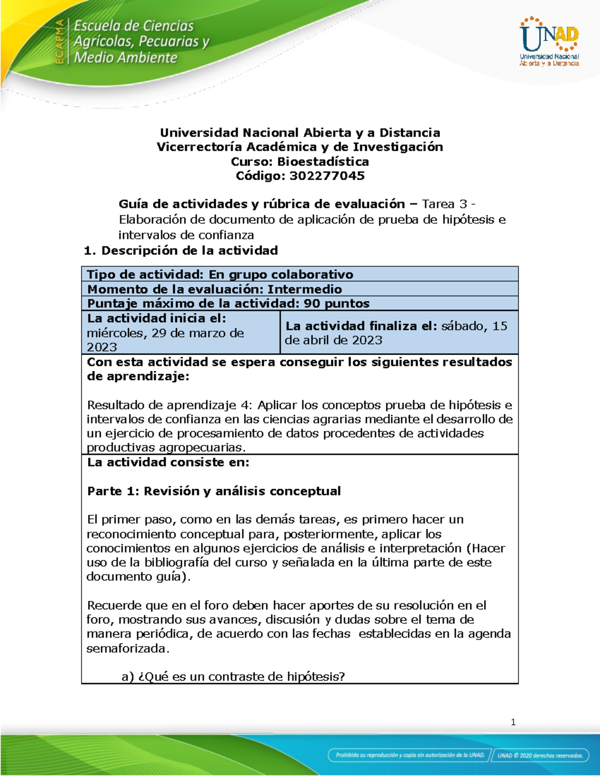 Guía De Actividades Y Rúbrica De Evaluación Unidad 3 Tarea 3