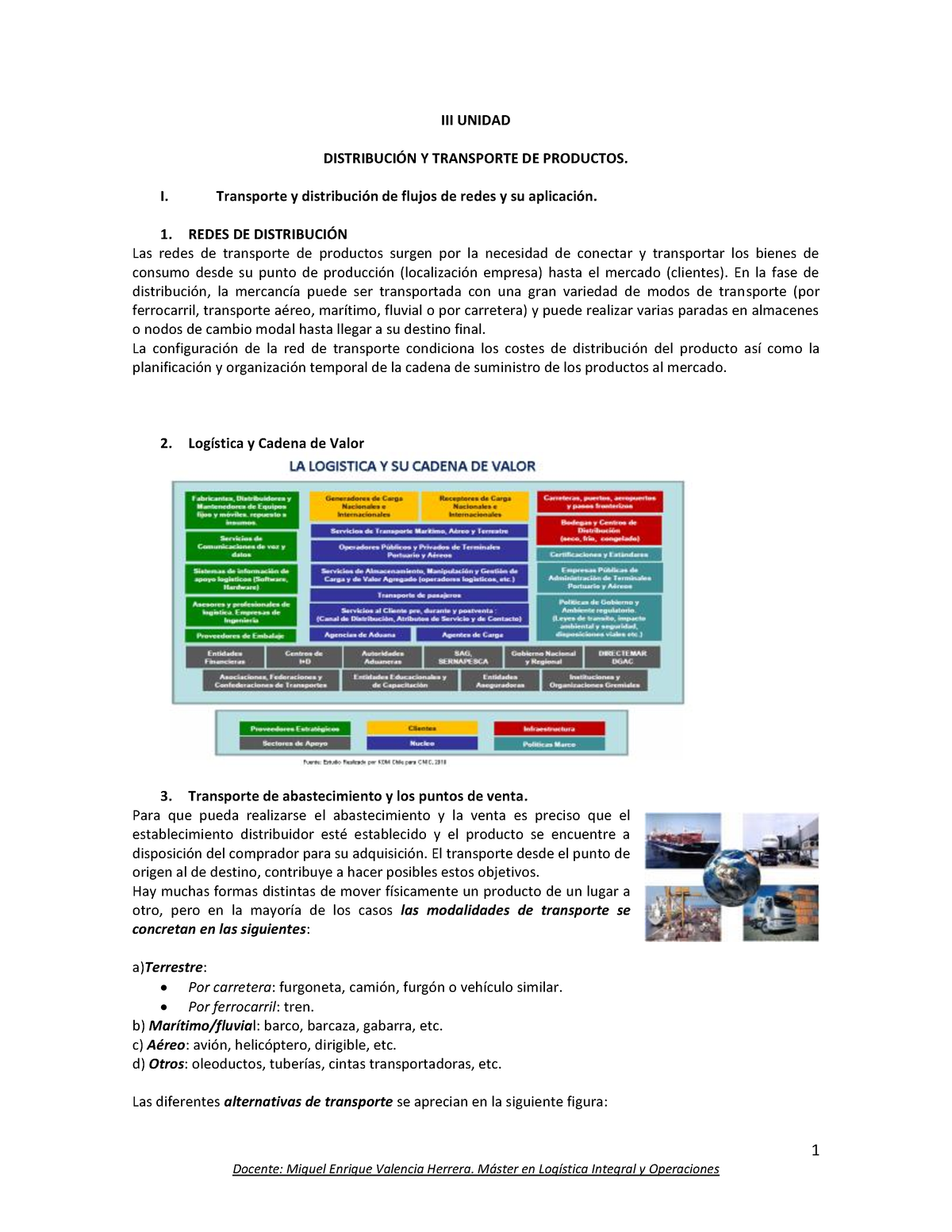 Tipos De Transporte - 1 III UNIDAD DISTRIBUCIÓN Y TRANSPORTE DE ...